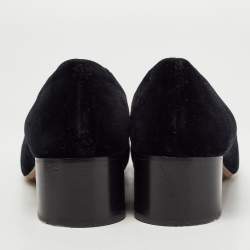 Pre Owned Chloé Black Velvet Loafer Pumps Size 38