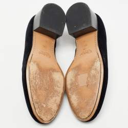Pre Owned Chloé Black Velvet Loafer Pumps Size 38