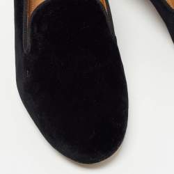 Pre Owned Chloé Black Velvet Loafer Pumps Size 38