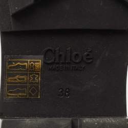 Chloe Black Leather and Fabric Ankle Boots Size 38