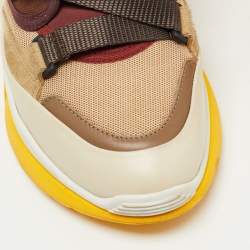 Pre Owned Chloe Multicolor Suede Leather And Canvas Sonnie Low Top Sneakers Size 37