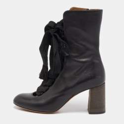 farvel give Flyvningen Chloe Black Leather Harper Ankle Boots Size 38.5 Chloe | TLC