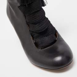 Pre Owned Chloe Black Leather Harper Ankle Boots Size 38.5