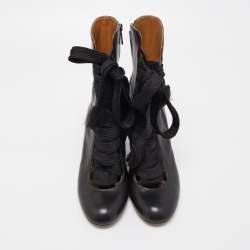 Pre Owned Chloe Black Leather Harper Ankle Boots Size 38.5