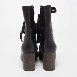 Pre Owned Chloe Black Leather Harper Ankle Boots Size 38.5