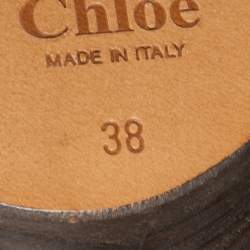 Pre Owned Chloe Brown Leather Ankle Wrap Ankle Boots Size 38