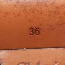 Pre Owned Chloe Tan Leather Cork Platform Ankle Strap Sandals Size 36