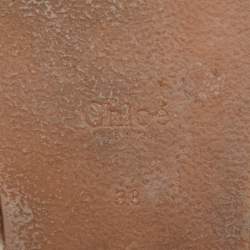 Pre Owned Chloe Beige/Black Shearling Flat Slides Size 38