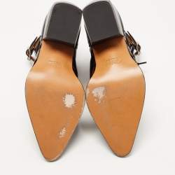 Pre Owned Chloe Black Leather Rylee Buckle Detail Ankle Boots Size 39