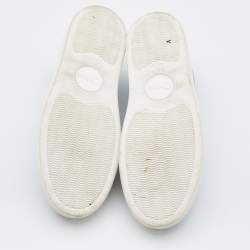 Pre Owned Chloe Blue Lace and Leather Lauren Low Top Sneakers Size 40