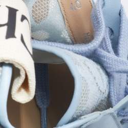 Pre Owned Chloe Blue Lace and Leather Lauren Low Top Sneakers Size 40