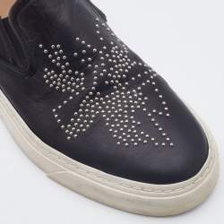Pre Owned Chloe Black Studded Leather Susanna Slip On Sneakers Size 39
