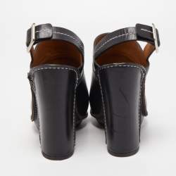 Pre Owned Chloe Black Leather Slingback Pumps Size 39