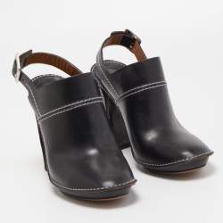 Pre Owned Chloe Black Leather Slingback Pumps Size 39