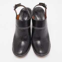 Pre Owned Chloe Black Leather Slingback Pumps Size 39