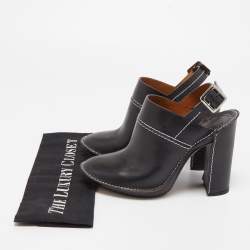 Pre Owned Chloe Black Leather Slingback Pumps Size 39