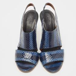 Chloe Two Tone Python Ayers Wedge Sandals Size 39