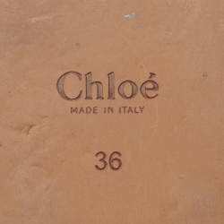 Pre Owned Chloe Black Leather Cross Strap Woody Flat Slides Size 36