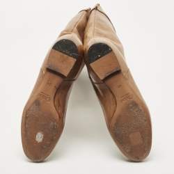 Pre Owned Chloe Brown Leather Knee Length Boots Size 36