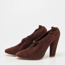 Chloe Brown Suede Scrunch Pumps Size 37