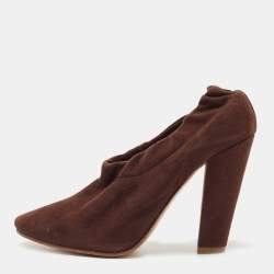 Chloe Brown Suede Scrunch Pumps Size 37