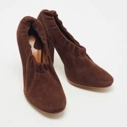 Chloe Brown Suede Scrunch Pumps Size 37