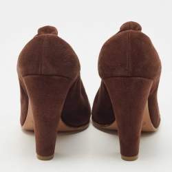 Chloe Brown Suede Scrunch Pumps Size 37