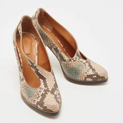 Chloe Tricolor Python Leather Pumps Size 38