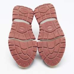 Chloe Multicolor Suede and Fabric Low Up Sneakers Size 38