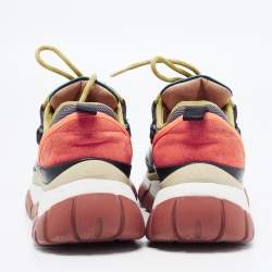 Chloe Multicolor Suede and Fabric Low Up Sneakers Size 38