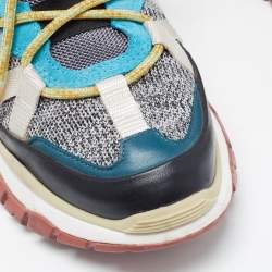 Chloe Multicolor Suede and Fabric Low Up Sneakers Size 38