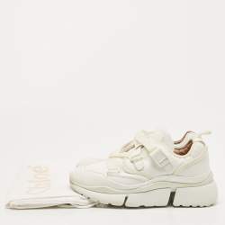 Pre Owned Chloe White Leather Sonnie Low Top Sneakers Size 36