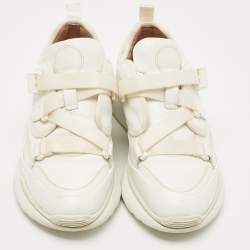 Pre Owned Chloe White Leather Sonnie Low Top Sneakers Size 36