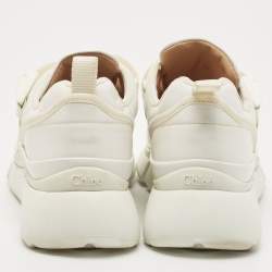 Pre Owned Chloe White Leather Sonnie Low Top Sneakers Size 36