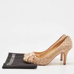 Pre Owned Chloe Beige Suede Round Toe Pumps Size 37.5