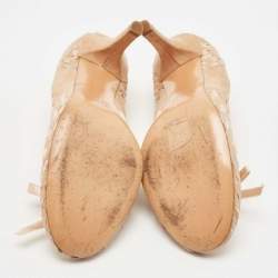 Pre Owned Chloe Beige Suede Round Toe Pumps Size 37.5