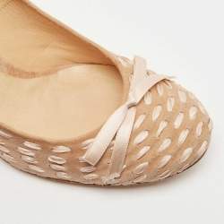 Pre Owned Chloe Beige Suede Round Toe Pumps Size 37.5