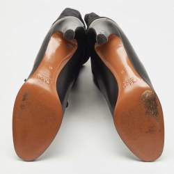 Pre Owned Chloe Black Suede and Leather Tie Mild Calf Boots Size 41