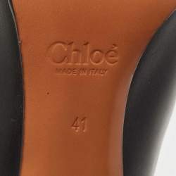 Pre Owned Chloe Black Suede and Leather Tie Mild Calf Boots Size 41