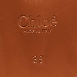 Pre Owned Chloe Burgundy Leather Rony Slide Sandals Size 39