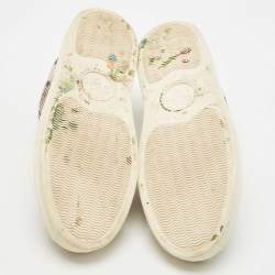 Pre Owned Chloe Beige/Black Python Embossed Leather Low Top Sneakers Size 40