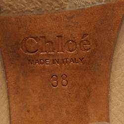 Pre Owned Chloe Beige Leather Knee Length Boots Size 38