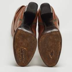 Pre Owned Chloe Brown Leather Knee Length Boots Size 38