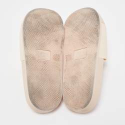 Pre Owned CHLOÉ Pink Rubber Scalloped Accent Flat Slides Size 38