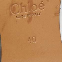 Pre Owned Chloe White Leather Cutout Studded Susanna Boots Size 40