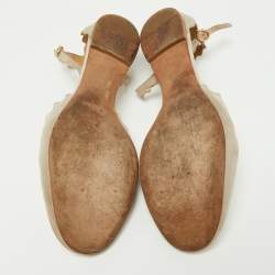 Pre Owned Chloe Grey Suede Ankle Strap Flats Size 40.5