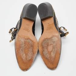 مملوكة مسبقًا حذاء بوت للكاحل كلوي جلد مرصع أسود مقاس 39