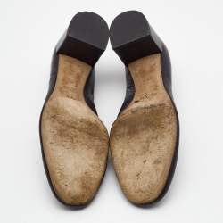 Pre Owned Chloe Black Leather Laurena Scalloped  Pumps Size 39.5