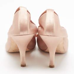 Chloe Pink Satin Embellished Pointed Toe Pumps Size 39