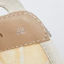 Chloe Beige Mesh  and Leather Lauren Lace Up Sneakers Size 38